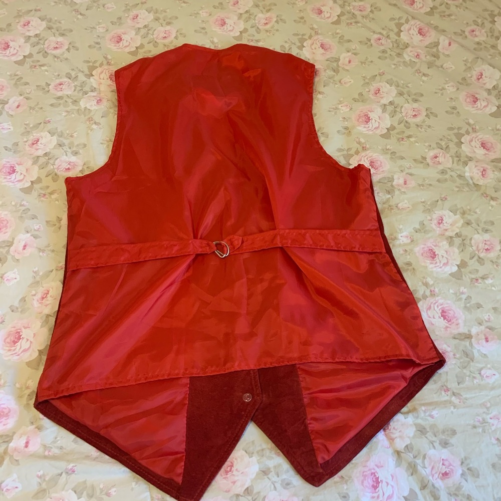 Springwest Red Leather Suede Western Vest - Picture 2 of 8